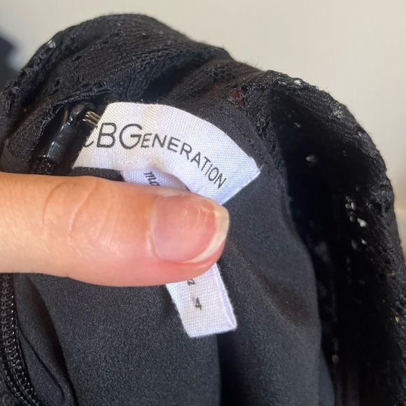 BCBGeneration Womens Fit & Flare Party Lace Dress Black Size 4 - Picture 4 of 9